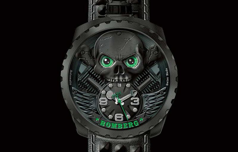 ボンバーグ スイス製 BOMBERG 自動巻きスカル 定価39万 - 腕時計(アナログ)