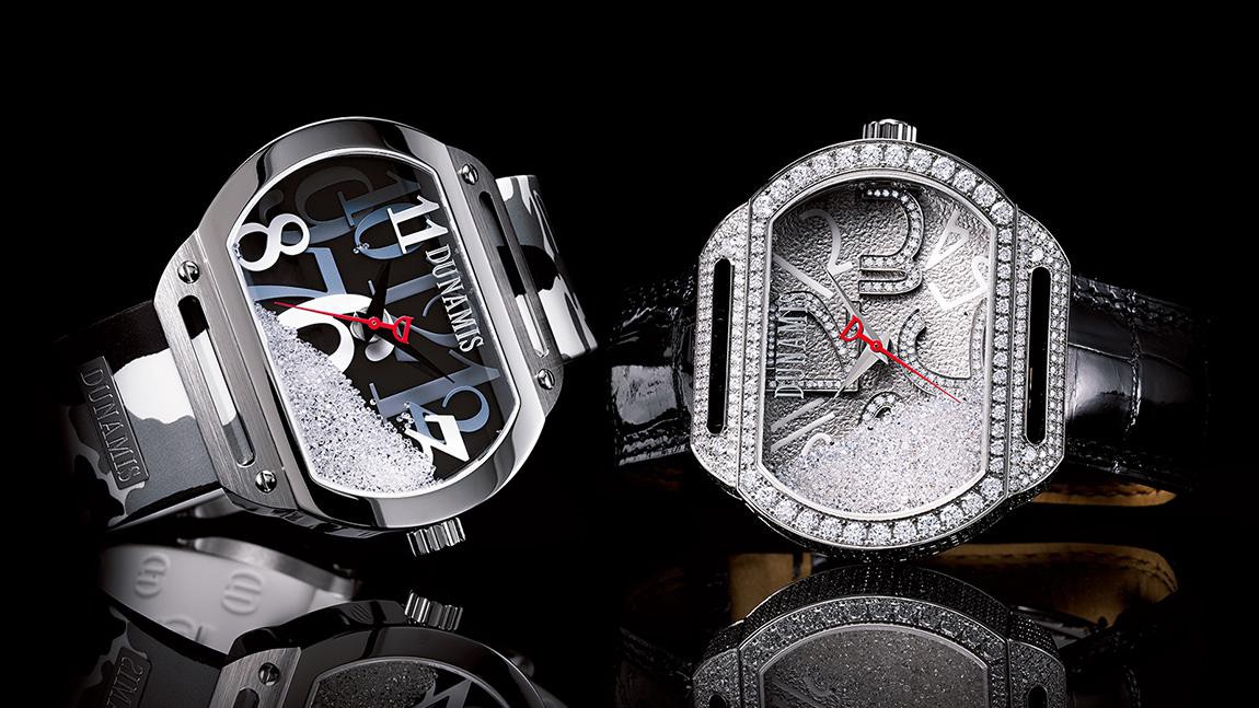 注目の腕時計「デュナミス」は3カラットのダイヤモンドが流れる