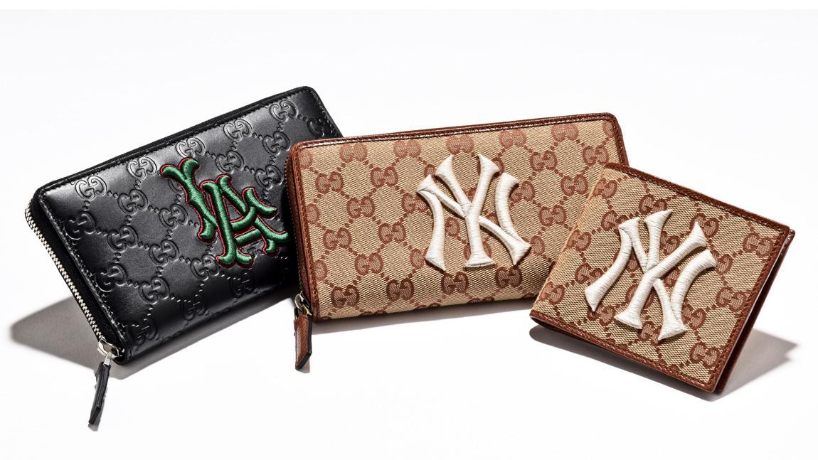 ☆新品☆GUCCI 二つ折り財布 ニューヨーク ヤンキース MLBコラボ-