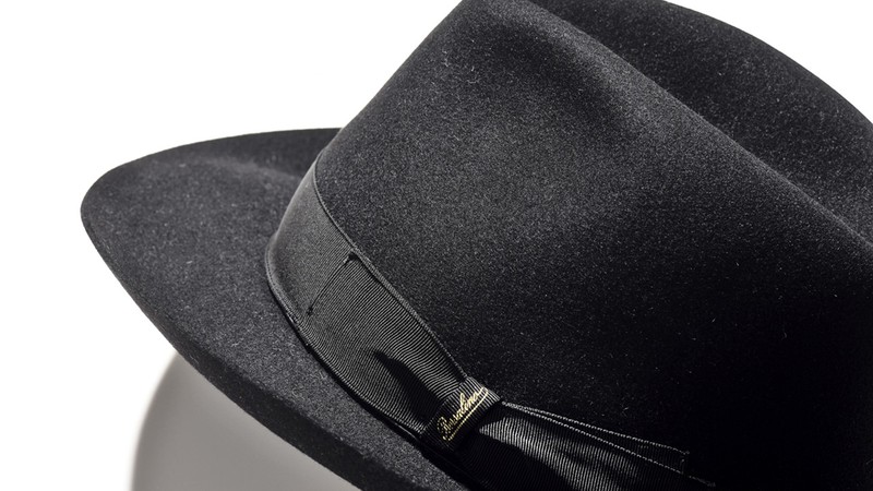 Borsalino 定番　ハット　ブラック　イタリア　シルバーロゴ　美品 Borsalino 定番 ハット ブラック イタリア シルバーロゴ 美品