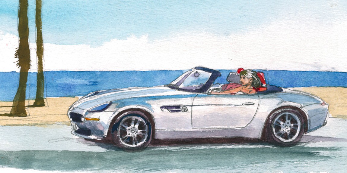 BMW - GC-1058 BMW Z8/M6限定版画直筆サイン額装○作家平右ヱ門
