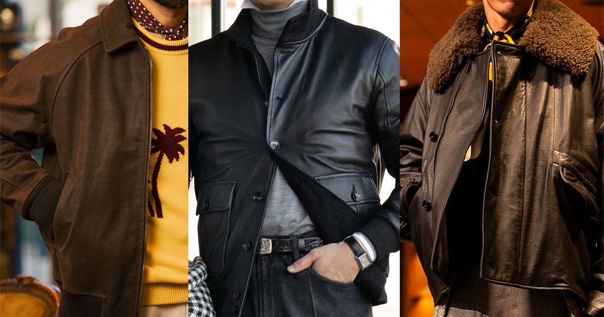SUAVELE 新時代のレザーウエア お洒落スナップ／レザーブルゾン編】 ワイルドなレザーの着こなしは