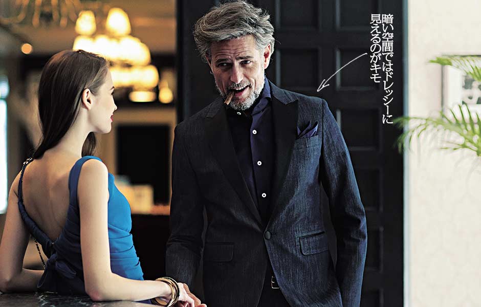 男性:パンツ11万8000円、チーフ9000円、ベルト3万9000円/すべてディースクエアード(ディースクエアード 東京)、シャツ2万3000円/ジャンネット(トヨダトレーディング プレスルーム) 女性:ドレス11万9000円、ブレスレット3万9000円/ともにディースクエアード(ディースクエアード 東京)