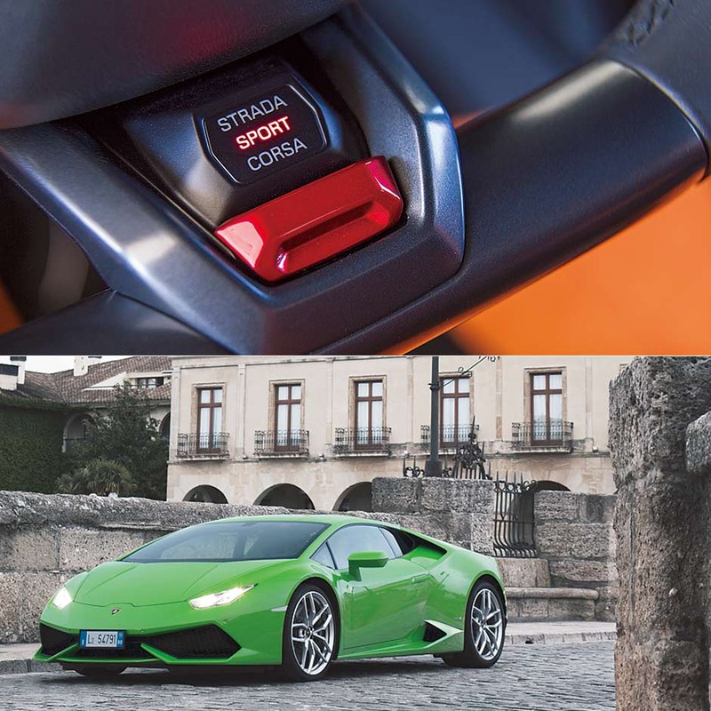 Lamborghini Huracán LP 580-2 [ランボルギーニ ウラカン LP 580-2] ドライバーの"魂"を揺さぶるANIMA ANIMAを上下させれば、ストラーダ、スポーツ、コルサの3モードへの変更が可能。一般道からサーキットでの俊敏性まで幅広くチョイスすることができる。2280万円／ランボルギーニ（ランボルギーニお客様センター）