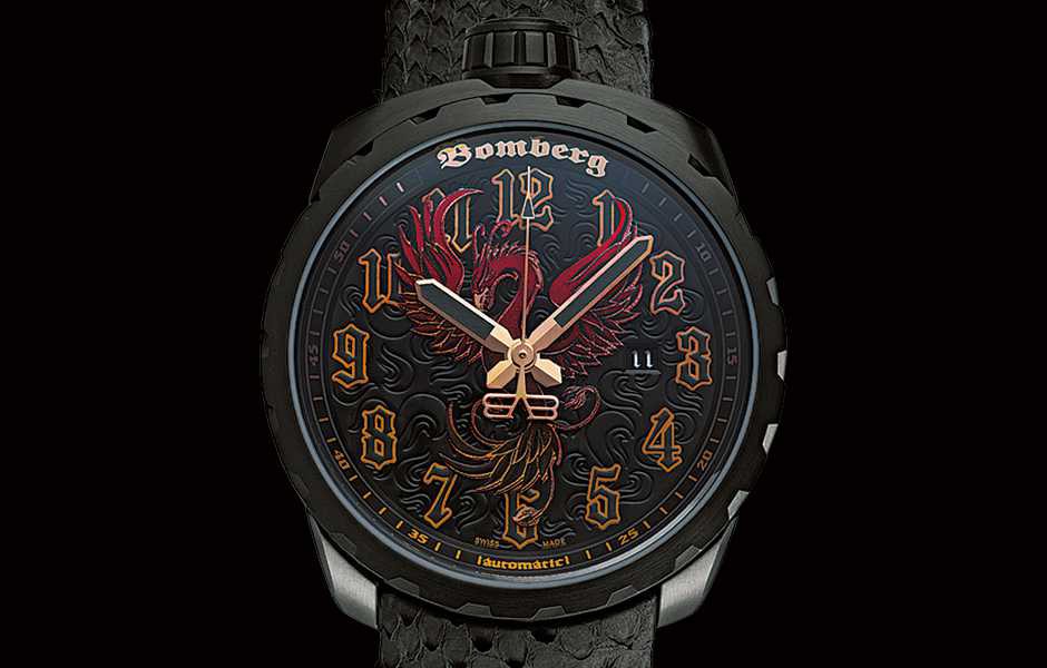 ボンバーグ スイス製 BOMBERG 自動巻きスカル 定価39万 - 腕時計