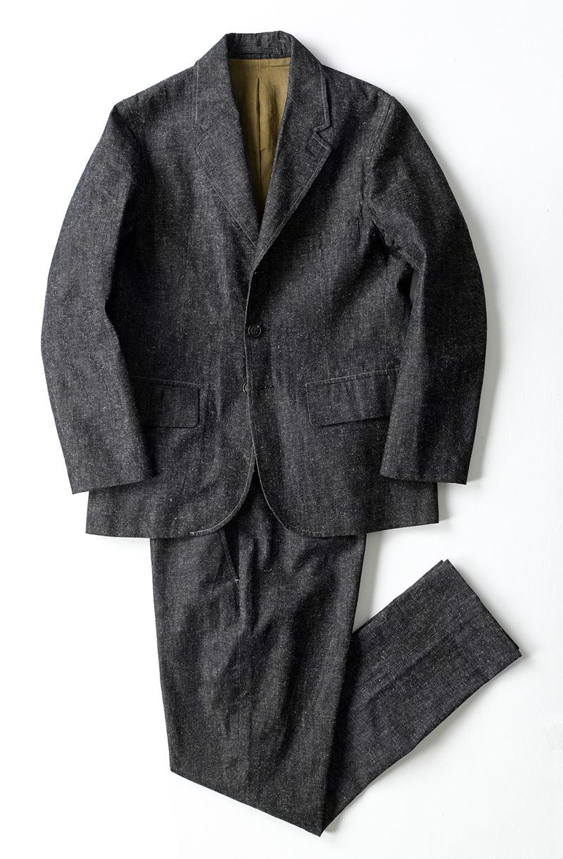 デニム素材を使用したセットアップスーツ/ナイジェル・ケーボン