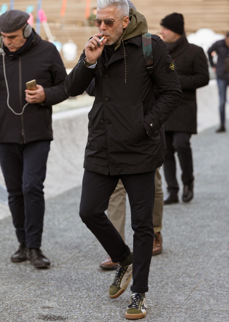 イタリア メンズファッション スナップ コーディネート イケオジ ちょい悪おやじ LEON 