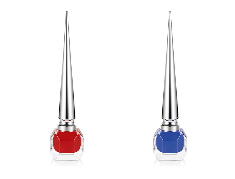 人気のネイルカラー「ポップシリーズ」より、限定ミニチュアサイズ（6ml）の2色がセットに。左：エッジィポピー（オレンジレッド）、右：バラボン（ブルー）