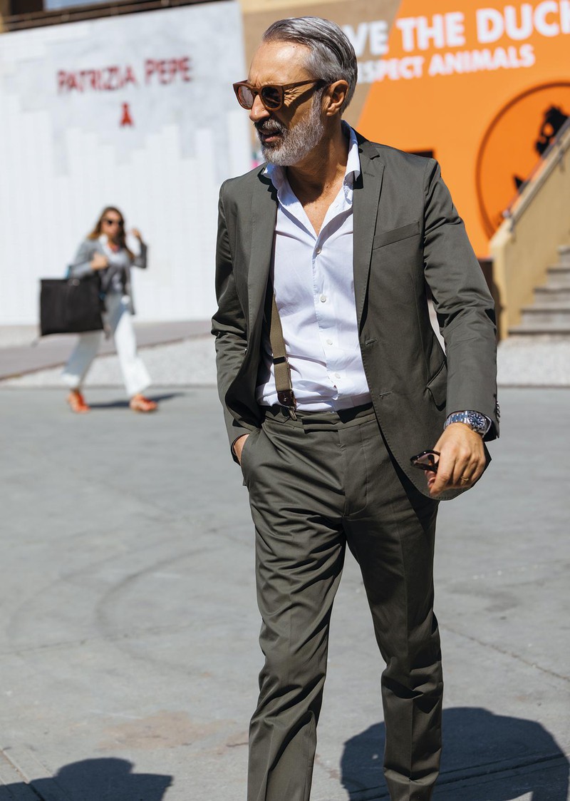 イタリア メンズファッション スナップ コーディネート イケオジ ちょい悪おやじ LEON 