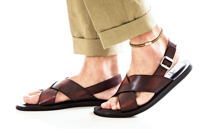 styling/ スタイリング　レザーストラップサンダル 夏のお洒落で快適な足元には、ストラップ付きのレザーサンダルを