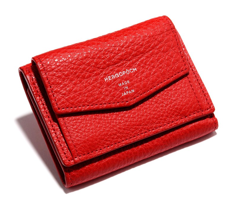 レッド三つ折りコンパクトウォレット1万9000円／エルゴポック（キヨモト NC事業部）