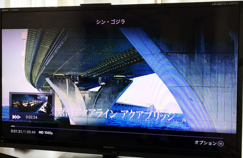 実際にアレクサだけで『シン・ゴジラ』を再生した様子。