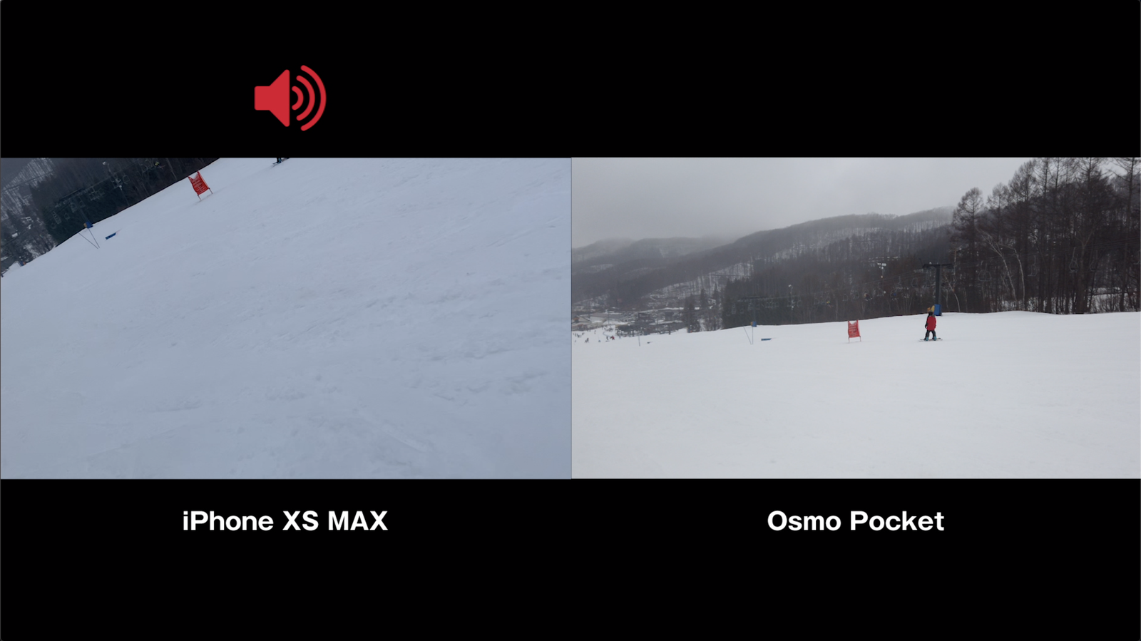 iPhone XS MAXの音声では、風を切る「ボアボア」とした音が混入してしまいます。