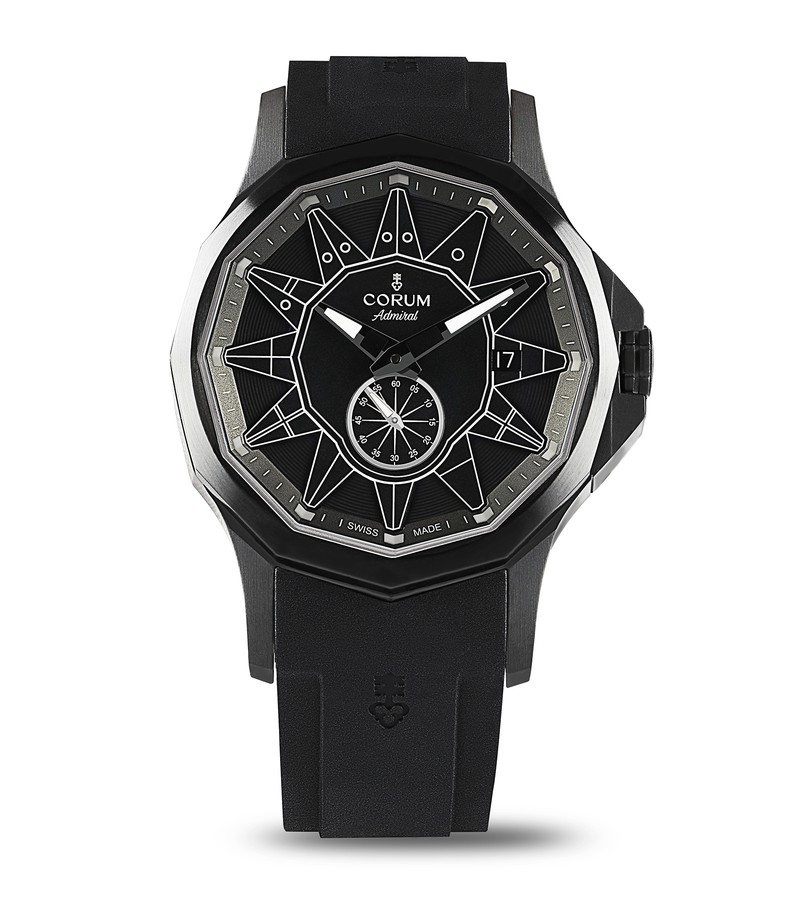 「アドミラル レジェンド 42」自動巻き、ブラックPVD加工のSSケース(42mm)、ラバーストラップ。67万円/コルム(GMインターナショナル) 世界限定100本