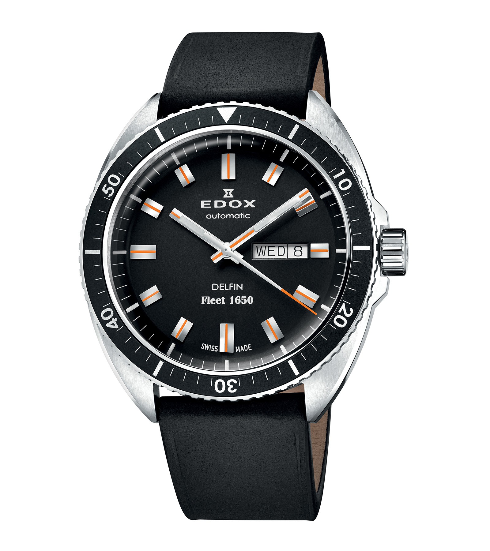 「デルフィン フリート 1650 リミテッドエディション」自動巻き、SSケース(43mm)、カーフストラップ(NATOストラップ付属)、20気圧、限定300本。28万円/エドックス(GMインターナショナル)