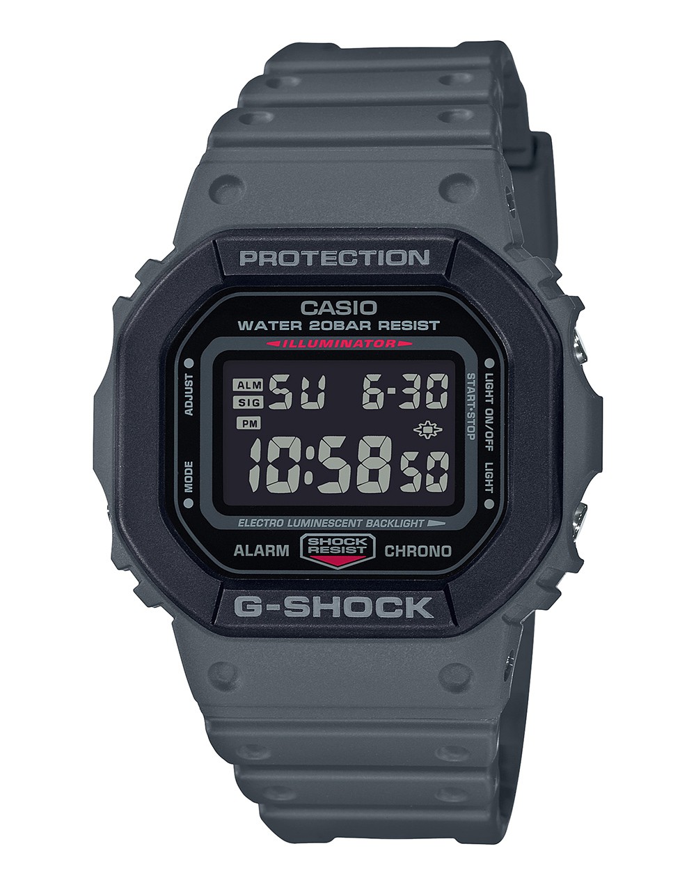 「DW-5610SU-8JF」クォーツ、樹脂ケース（48.9×43.8mm）、20気圧防水。1万2000円／G-SHOCK（カシオ計算機 お客様相談室）