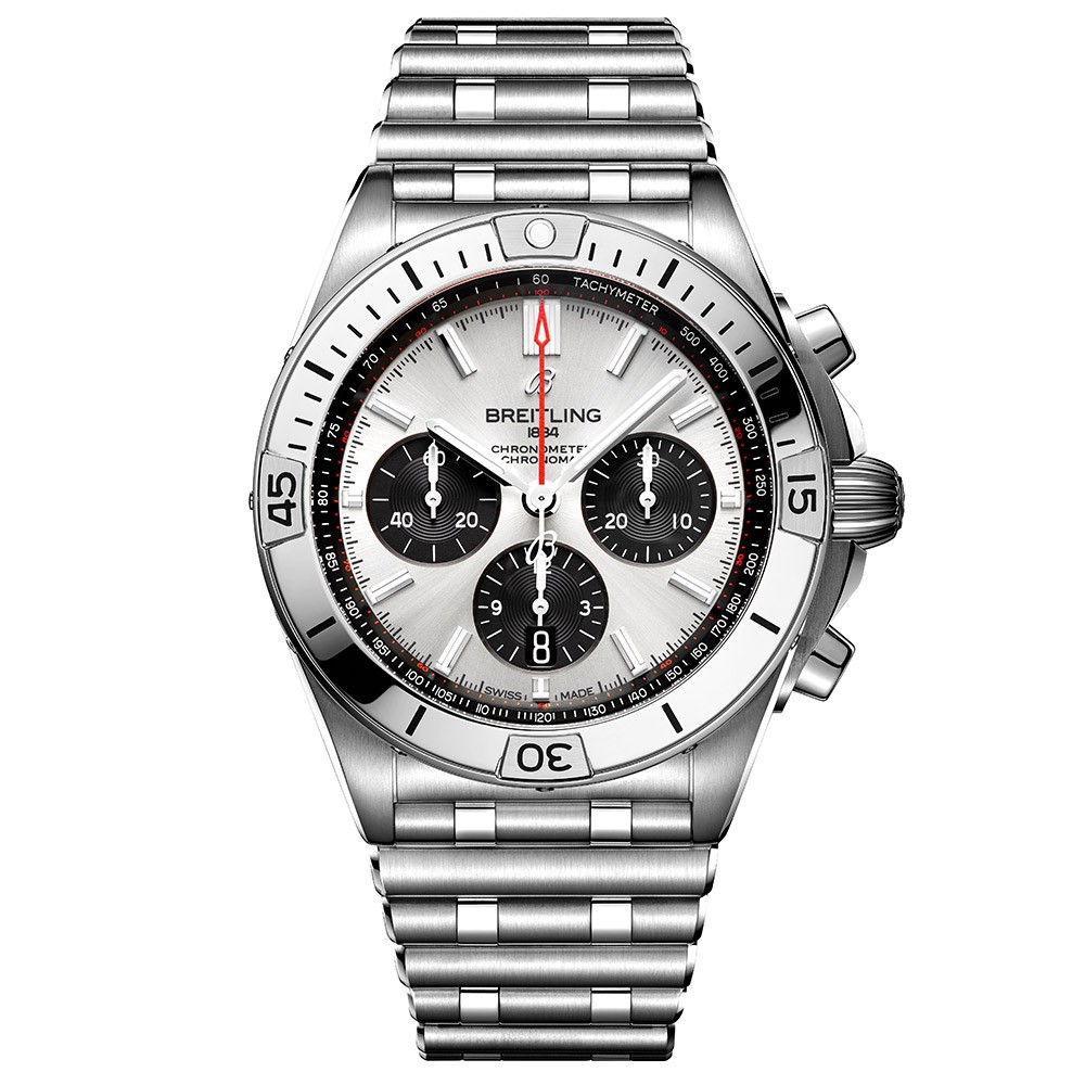 ▲「クロノマット B01 42」自動巻き、SSケース(42mm)×ブレスレット、200m防水。89万円/ブライトリング(ブライトリング・ジャパン)