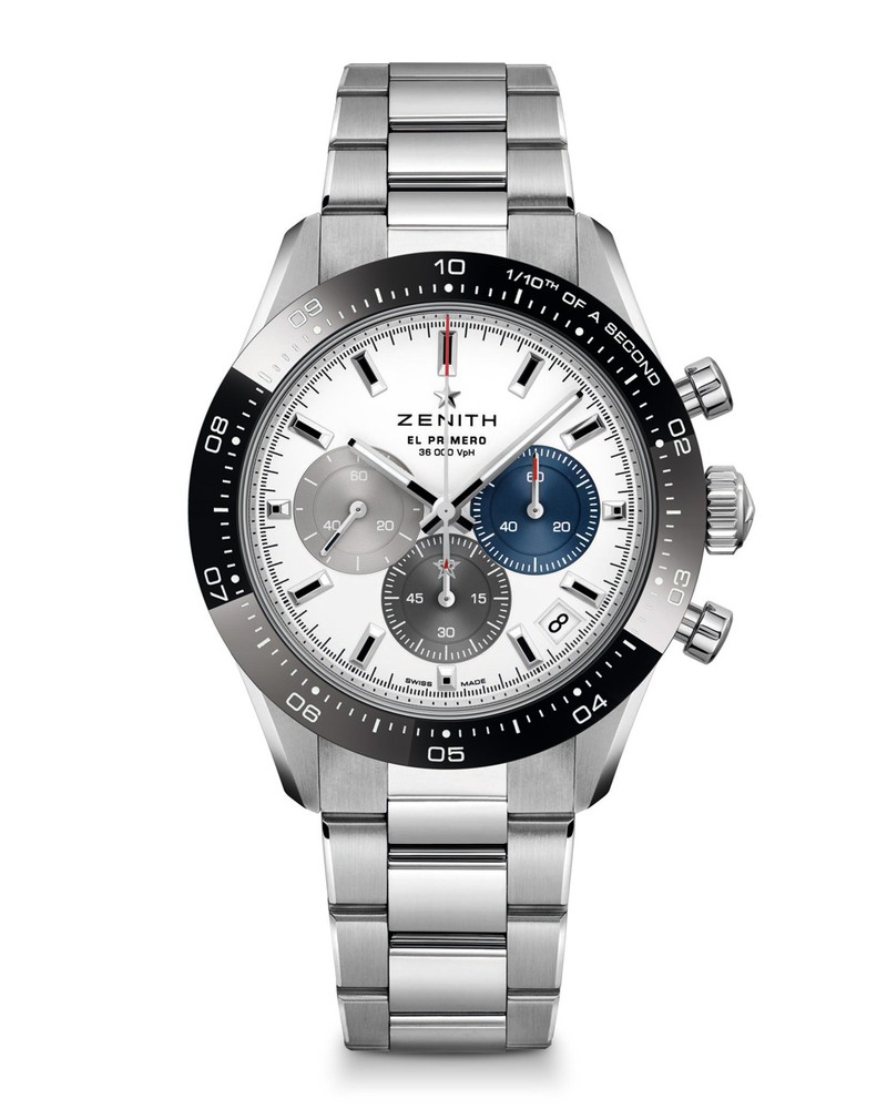 ▲ 「クロノマスター スポーツ」自動巻き、SSケース(41mm)×ブレスレット。10気圧防水。106万円/ゼニス