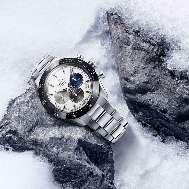 ▲ 「クロノマスター スポーツ」自動巻き、SSケース(41mm)×ブレスレット。10気圧防水。106万円/ゼニス