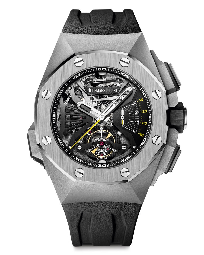 ▲ 「ロイヤル オーク コンセプト スーパーソヌリ」自動巻き、TIケース（44mm）、ラバーストラップ。価格要問合せ／オーデマ ピゲ（）オーデマ ピゲ ジャパン）