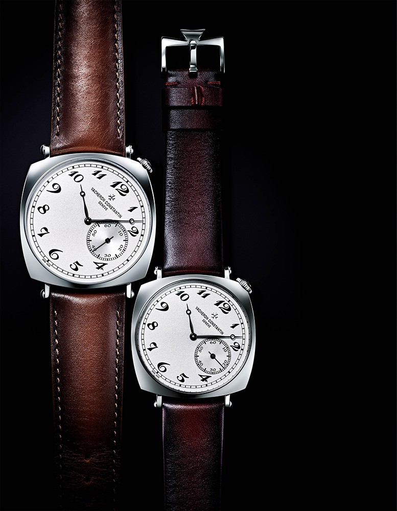 ▲ 「ヒストリーク・アメリカン1921」右●手巻き、18KWGケース(36.5mm)、カーフストラップ(ブラウンとバーガンディのカーフストラップが付属)。3気圧防水。360万8000円、左●手巻き、18KWGケース(40mm)、カーフストラップ(ブラウンとバーガンディのカーフストラップが付属)。3気圧防水。435万6000円/ともにヴァシュロン・コンスタンタン