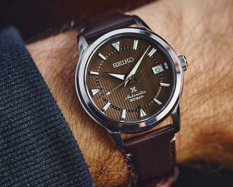 ▲ 「1959 アルピニスト 現代デザイン（SBDC161）」自動巻き、SSケース（38mm）、ホースレザー。20気圧防水。8万300円／セイコー プロスペックス（セイコーウオッチ お客様相談室）