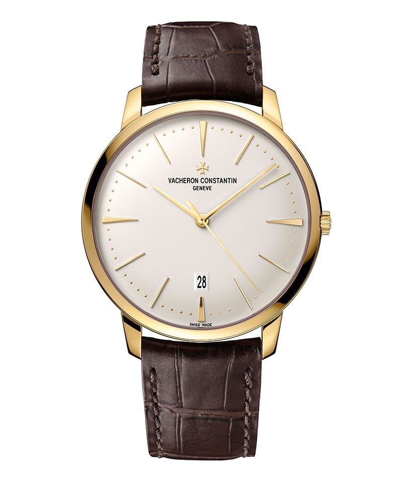  ▲ 「パトリモニー・オートマティック」自動巻き、18KYGケース（40m）、アリゲーターストラップ。343万2000円／ヴァシュロン･コンスタンタン