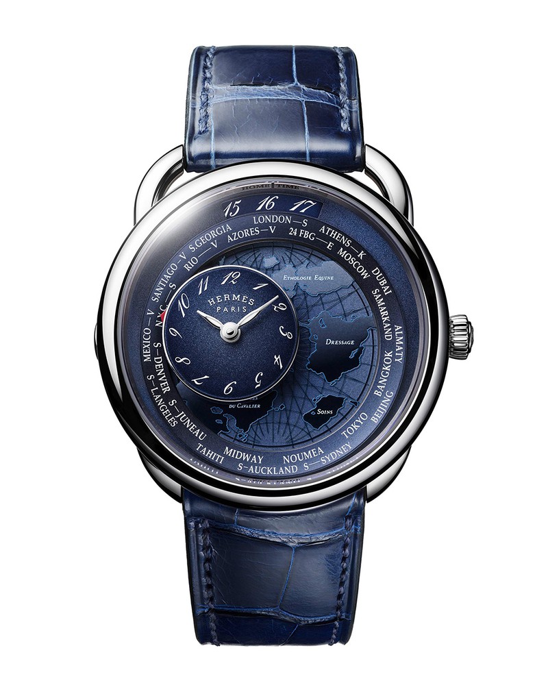 ▲ 「アルソー ル タン ヴォワジャー」自動巻き、SSケース(38mm)、アリゲーターストラップ、またはカーフスキンストラップ。11月1日発売予定。269万5000円(予価)/エルメス(エルメスジャポン) ©Joël Von Allmen