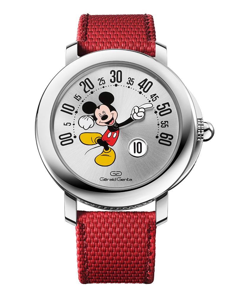 ▲ 世界的な人気を博したレトロ・ファンタジーシリーズのデザインを継承・復刻させたジェラルド ジェンタ アリーナ レトログラード スマイル ミッキーマウス ディズニー(販売終了)。