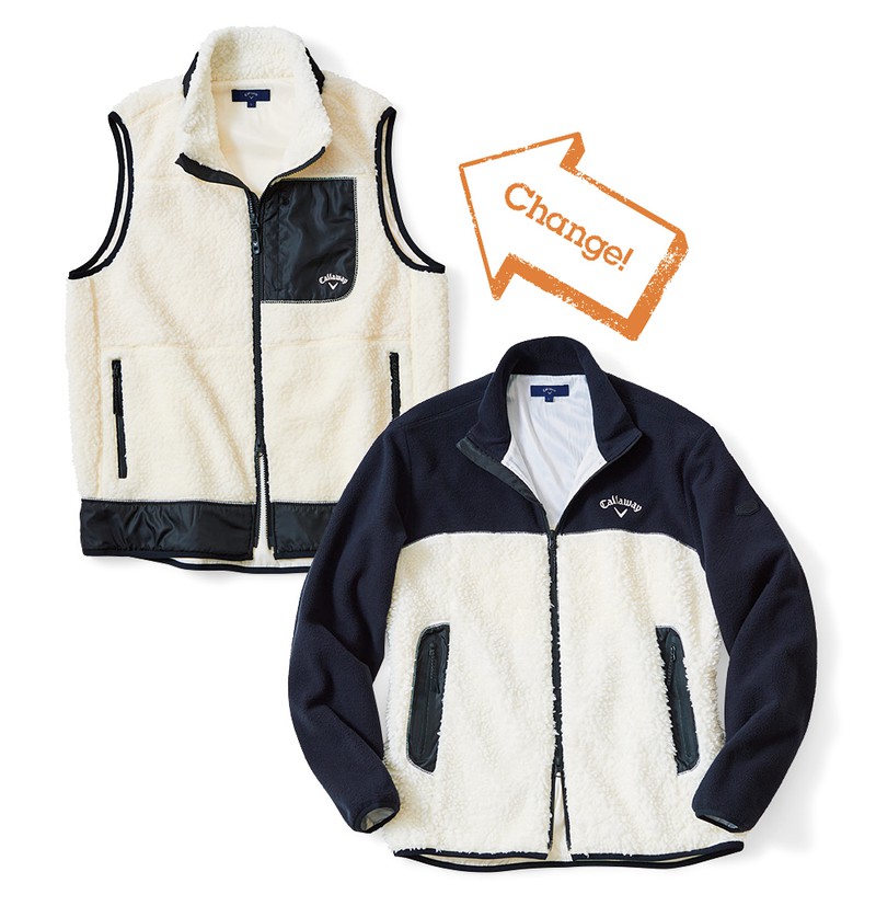 ▲ ブルゾン1万6500円、ベスト1万4300円/ともにキャロウェイ(キャロウェイゴルフ お客様ダイヤル)