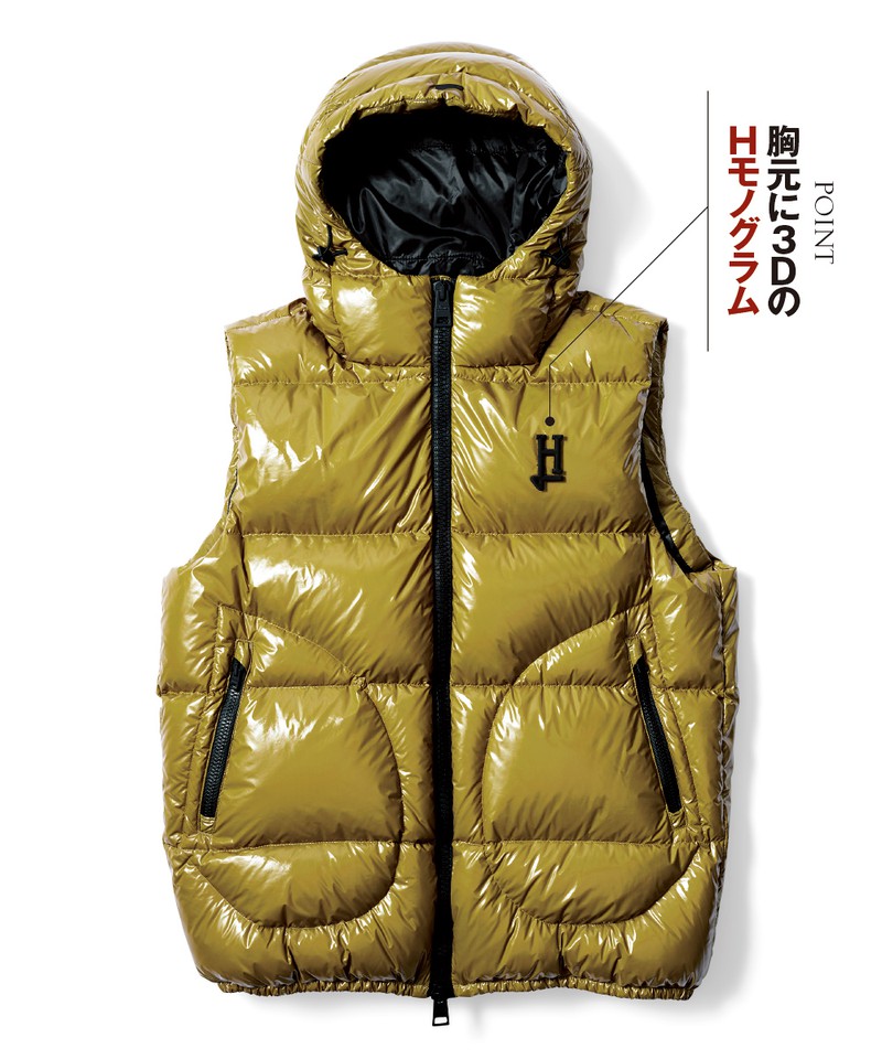 美品！ヘルノ　ダウンベスト 44 イエロー 注目！ ヘルノの新作アウターは技あり！で大人の魅力を引き立て