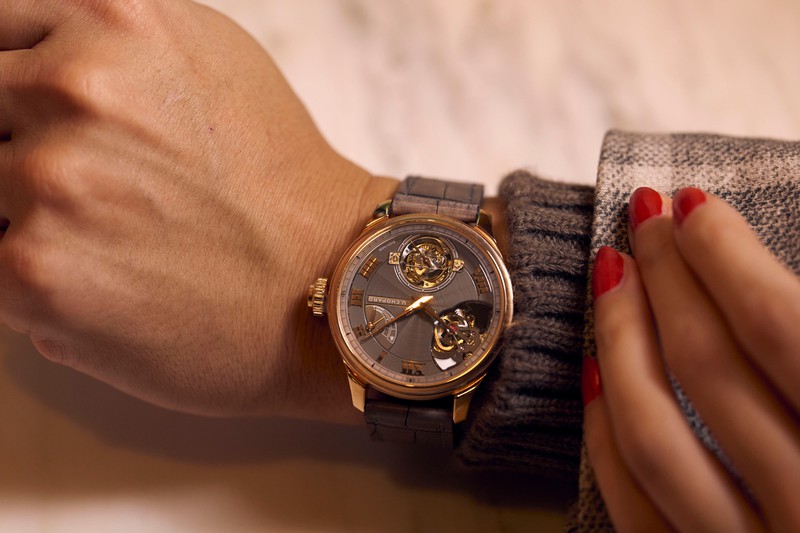 ▲ 「L.U.C フル ストライク トゥールビヨン」手巻き、18Kエシカルローズゴールドケース(42.5mm)、アリゲーターストラップ、世界限定20本。4776万2000円/ショパール(ショパール ジャパン プレス)