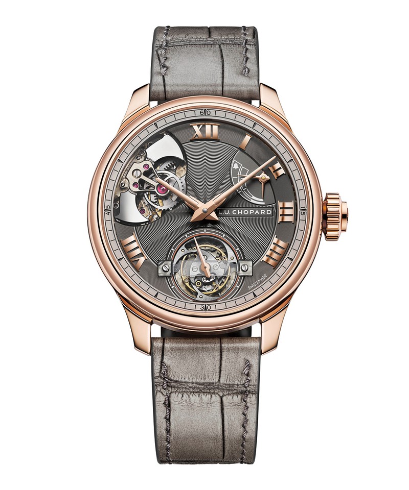 ▲ 「L.U.C フル ストライク トゥールビヨン」手巻き、18Kエシカルローズゴールドケース(42.5mm)、アリゲーターストラップ、世界限定20本。4776万2000円/ショパール(ショパール ジャパン プレス)