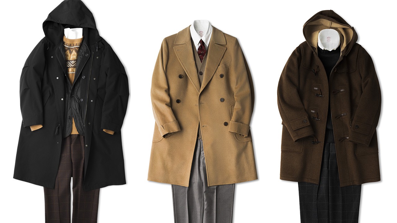 ▲ コート左9万7900円、コート中10万7800円、コート右10万7800円/すべてブルックス ブラザーズ(ブルックス ブラザーズ ジャパン)