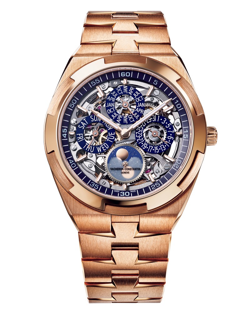 ▲ 『オーヴァーシーズ・エクストラフラット・パーペチュアル・スケルトン』自動巻き、18KPGケース(41.5mm)×ブレスレット。50m防水。ブティック限定販売。2120万8000円(参考価格)/ヴァシュロン・コンスタンタン