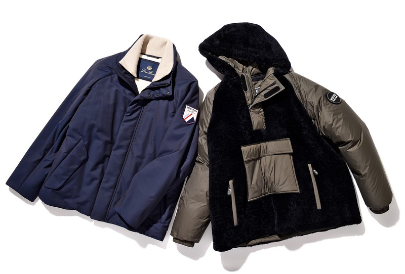 ▲ アウター左63万4700円/ロロ・ピアーナ(ロロ・ピアーナ ジャパン) ※2023年1月1日より69万5200円に価格が変更されます。右88万円/ジョルジオ アルマーニ(ジョルジオ アルマーニ ジャパン)