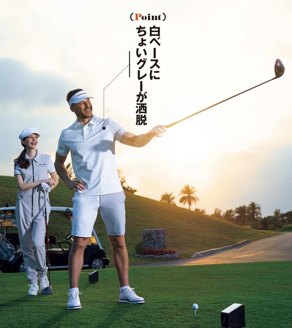 【epicure】ゴルフウェアセット ホワイトスポーツ/アウトドア