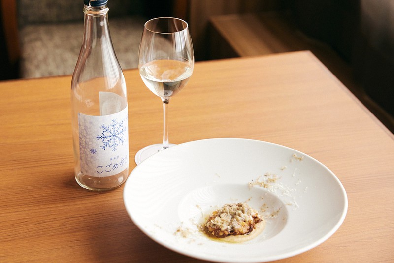 菊の司酒造 炭火焼ステーキ 天元 「純米酒 こごめゆき」×「洋野町産真鱈白子のムニエル」