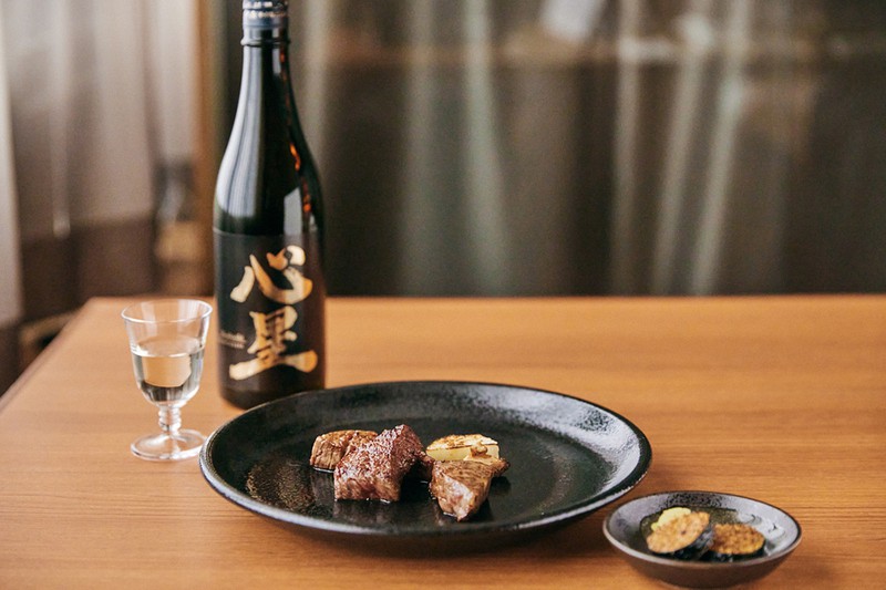 菊の司酒造 炭火焼ステーキ 天元「菊の司 心星」×「山形県産最上牛A5炭火焼きステーキ(ヒレ、ランプ、ロース) 雫石町産焼き野菜」