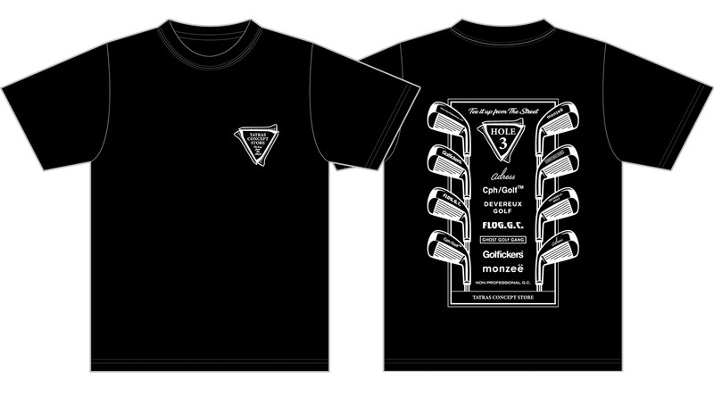 ▲ オリジナルTシャツ 各8800円／タトラス(タトラス コンセプトストア 大阪店)