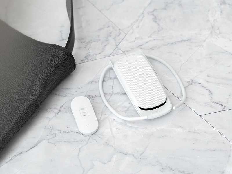 左：REON POCKET専用ウェアラブルセンシングデバイス「RNPT-1」3850円。右：「REON POCKET4（RNPK-4）」1万6500円／ともにソニー。