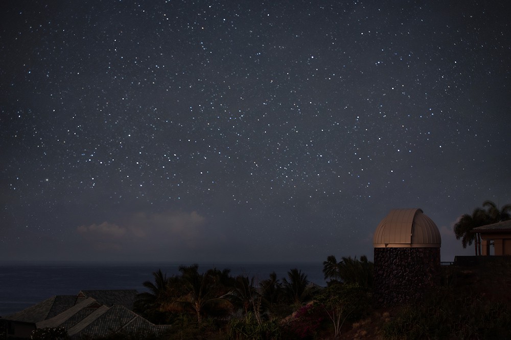 ハワイ ラナイ島  フォーシーズンズ リゾート ラナイ 満点の星空！ ネオンがほとんどないからこの輝きです。流れ星も頻発！