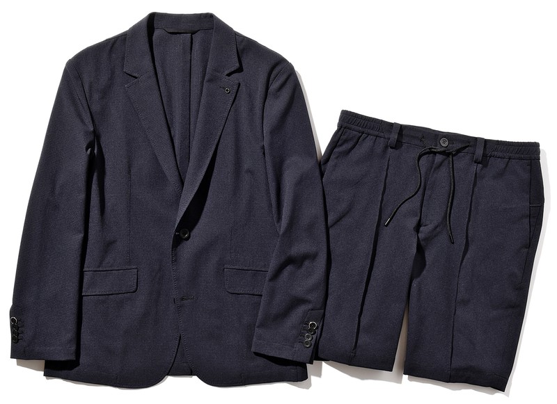 ▲ ジャケット3万800円、ショーツ1万6500円/ともにアウール(アウール阪急メンズ大阪)
