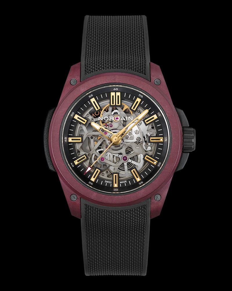 ▲ 「ワイルド ワン スケルトン リミテッドエディション」自動巻き、ノルテックケース（42mm）、ラバーストラップ。200m防水。86万9000円／ノルケイン（ノルケインジャパン）