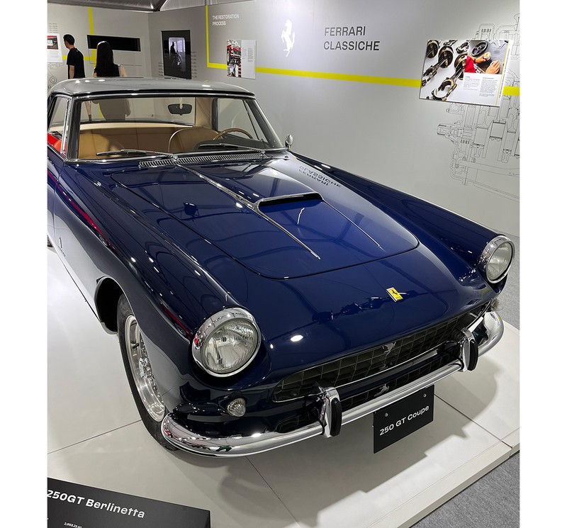 フェラーリ 幻の250 GT クーペなどファンにはたまらない展示も多数。