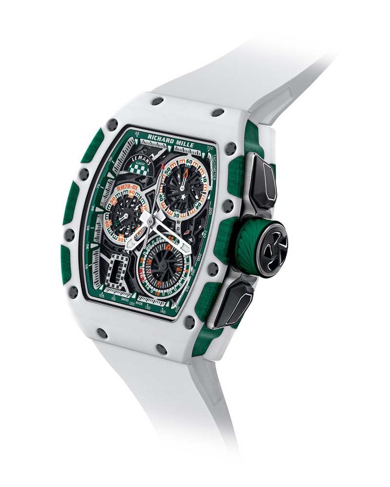 ▲ 「RM 72-01 ル・マン クラシック」自動巻き、クオーツTPT®ケース（47.34×38.40mm）、ラバーストラップ。30m防水。150本限定。4430万円／リシャール・ミル