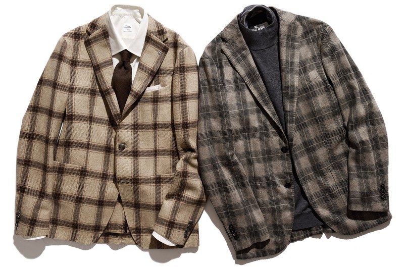 ▲ ジャケット左14万3000円/タリアトーレ(トレメッツォ)、右 ジャケット19万5800円/ボリオリ(アマン)