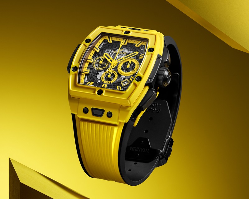 「スピリット オブ ビッグ・バン イエローマジック」自動巻き、ハイテクセラミックケース(42mm)、ラバーストラップ。10気圧防水。世界限定200本。479万6000円/ウブロ