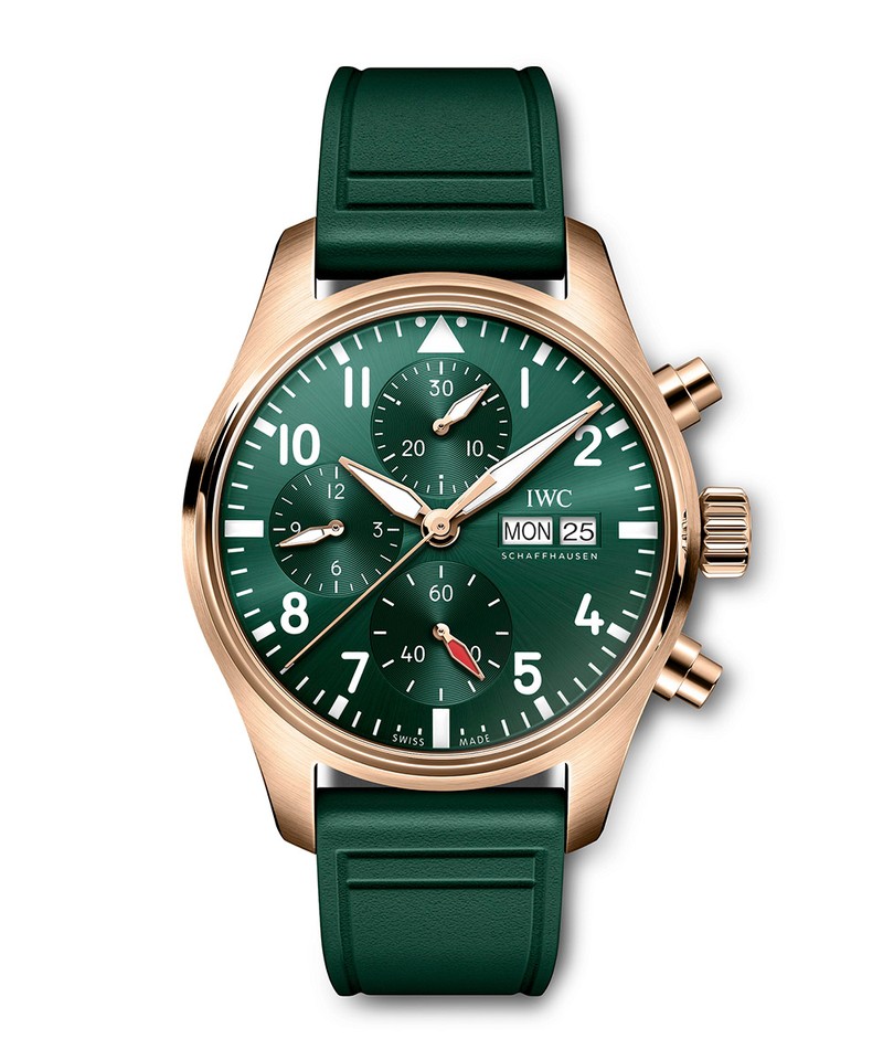▲ 「パイロット・ウォッチ・クロノグラフ 41」自動巻き、18Kレッドゴールド ケース(41mm)、ラバーストラップ、10気圧防水。324万5000円/IWC