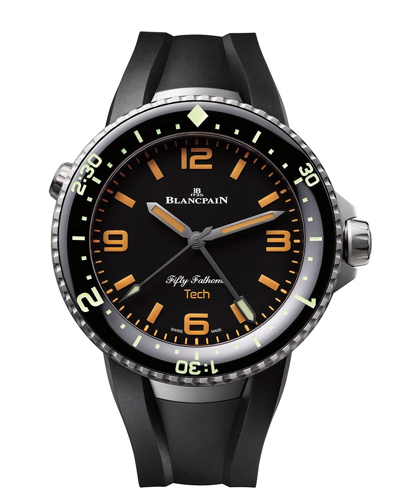 ▲ 「フィフティ ファゾムス テック ゴンベッサ」自動巻き、Tiケース(47mm)、ラバーストラップ。30気圧防水。387万2000円/ブランパン(ブランパン ブティック銀座)